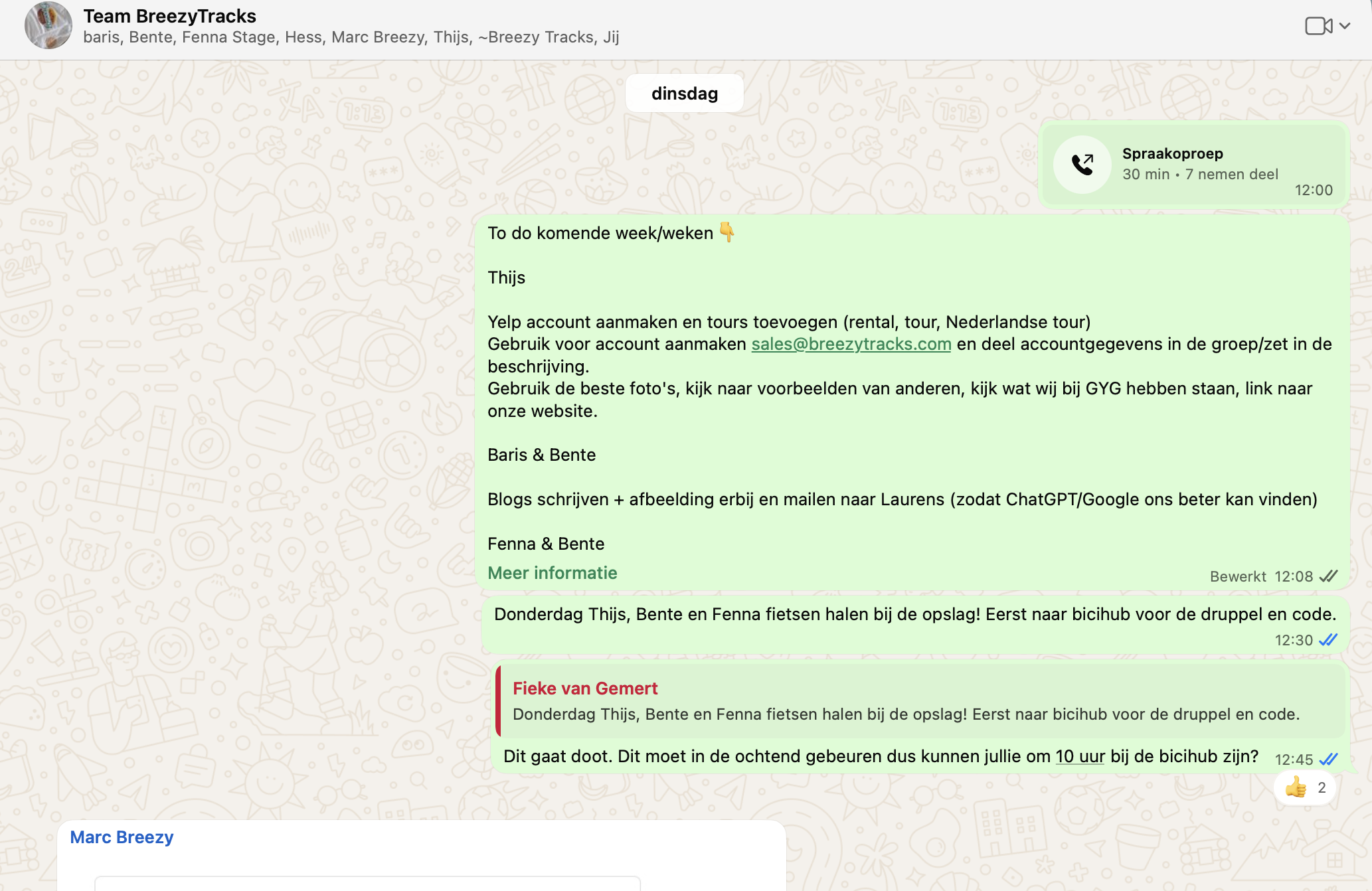 Online communicatie en taakafstemming binnen BreezyTracks